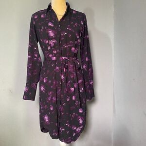 Prologue Purple Floral Shirt Dress -- Size XS